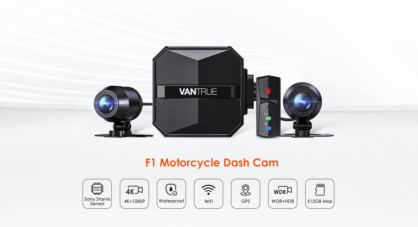 Vantrue Falcon F1 4K + Full HD wifi GPS