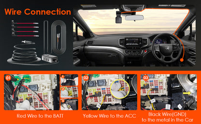 Kit de Câblage ACC Vantrue de 3,5 mètres pour Dashcam N5 / N4 / E3/E2/E1 / N2S / N2 Pro /X4S
