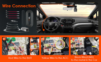 Kit de Câblage ACC Vantrue de 3,5 mètres pour Dashcam N5 / N4 / E3/E2/E1 / N2S / N2 Pro /X4S