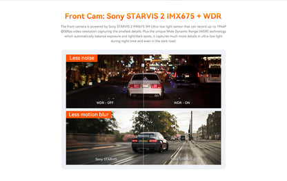 VANTRUE N5 4-Canaux Dashcam 2.7K+3x1080P HDR, 360 degrés STARVIS 2 Camera Voiture Avant Arriere, 5GHz WiFi GPS Caméra Embarquée Infrarouge, Contrôle Vocale Français 24h. Mode Parking Tampon, Max 512G